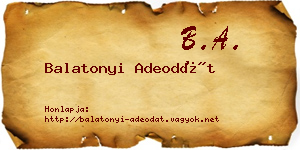Balatonyi Adeodát névjegykártya